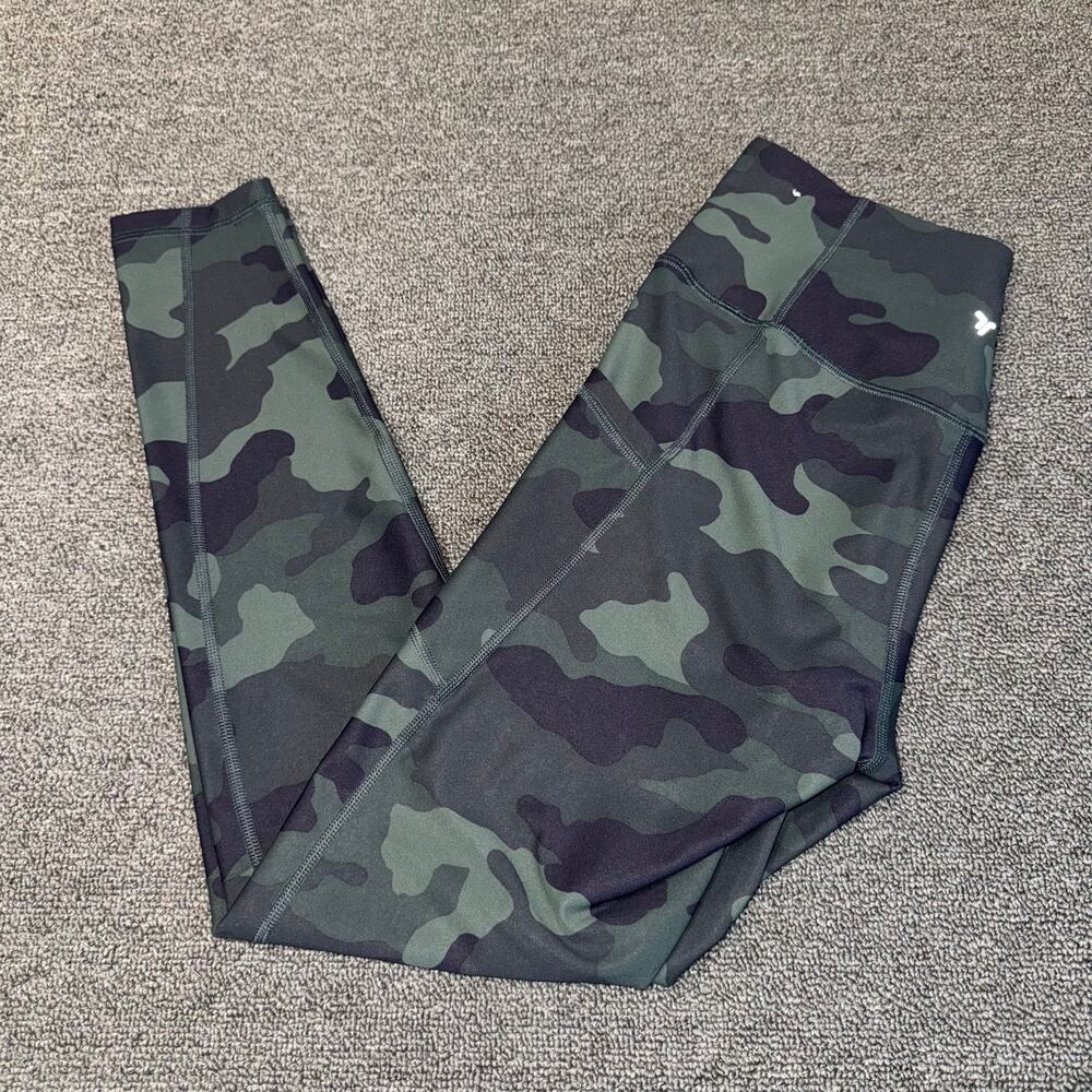 Old Navy Active PowerSoft High-Rise Leggings Women's Small Green Camo‎ Gorpcore